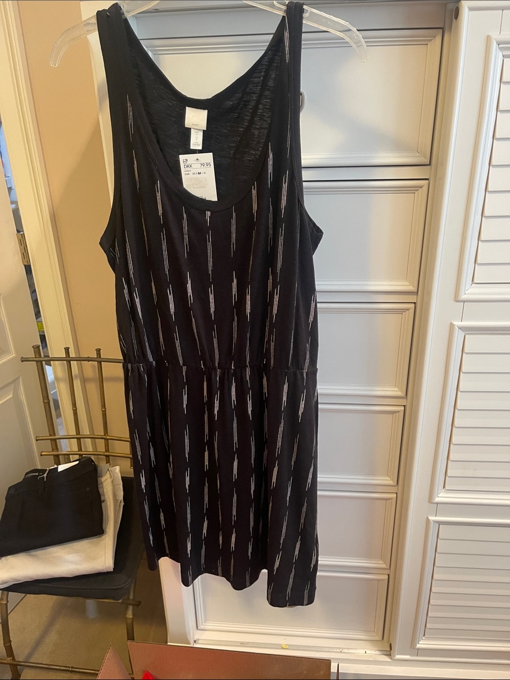 Women's Black Patterned Tank Dress